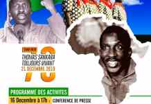 Compte rendu de l’anniversaire des 70 ans de Thomas Sankara. Témoignages de ses anciens camarades et compagnons. Affiche de l'anniversaire des 70 ans de Thomas Sankara